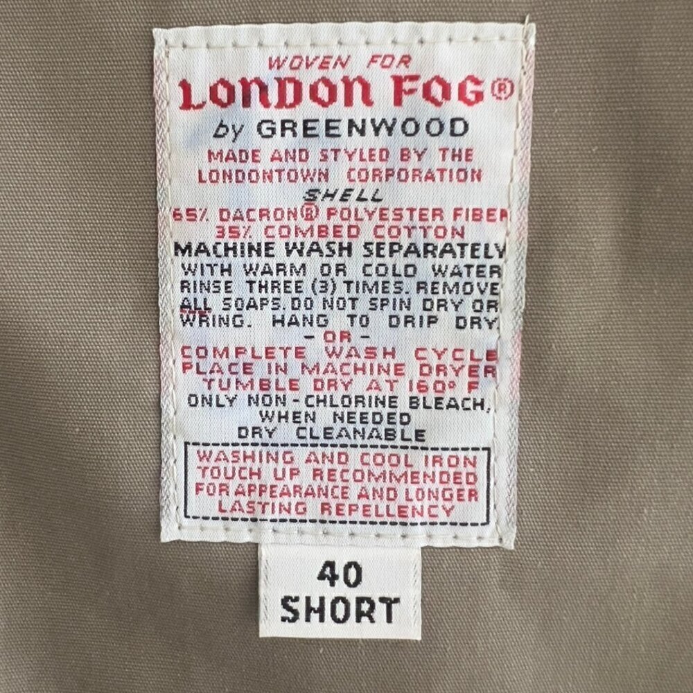 London Fog Vintage Iconic Beige Trench Coat 40S - Picture 7 of 7